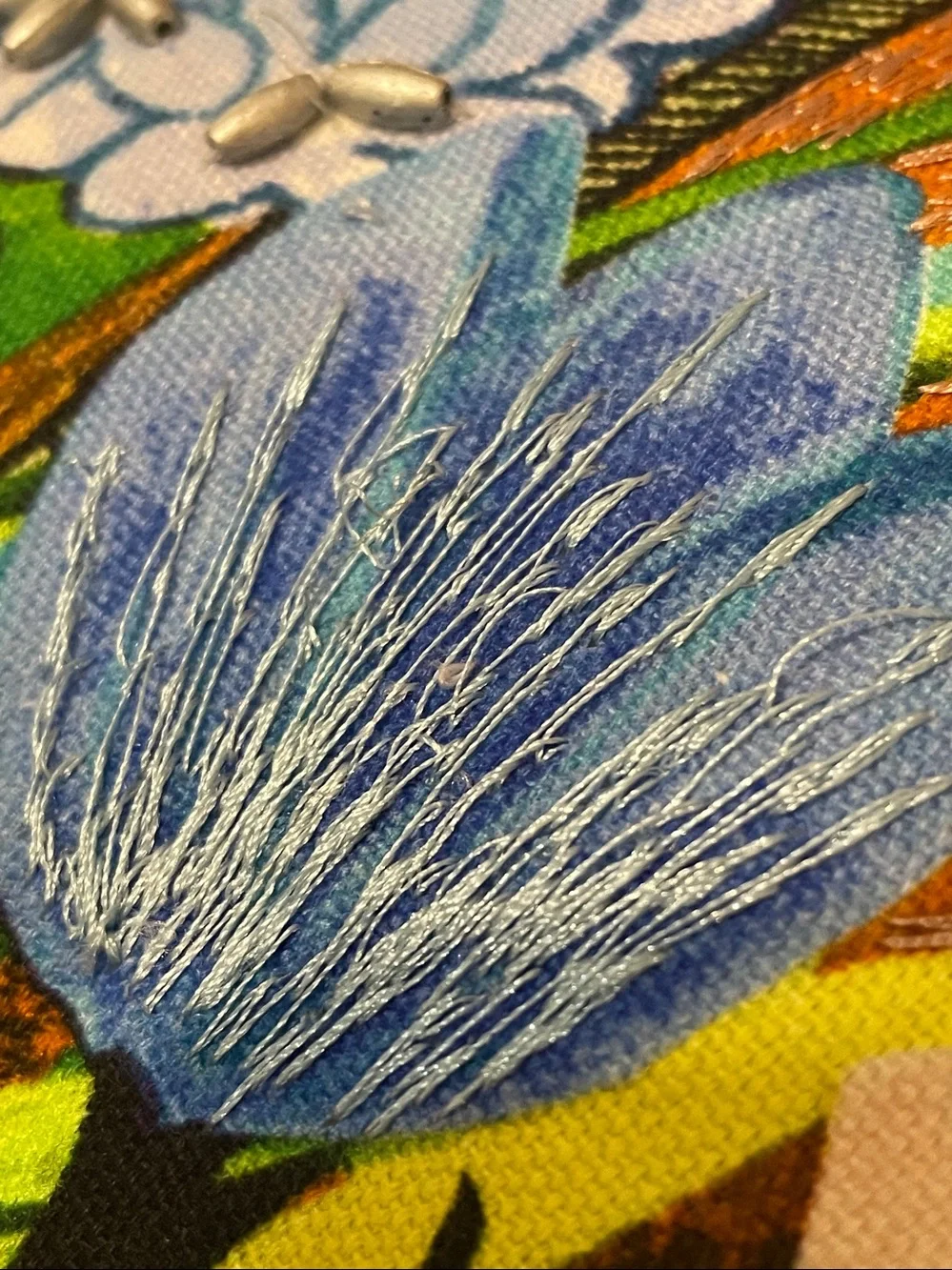 Miriam Bos for Pier1 bunny pillow, missing a few beads